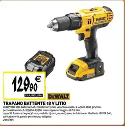 Tecnomat Dewalt trapano battente 18 v litio offerta
