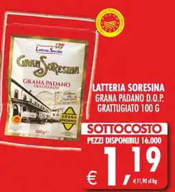 Deco Superstore Latteria soresina grana padano d.o.p. grattugiato offerta