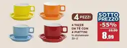 Happy Casa 4 tazze da tè con 4 piattini offerta
