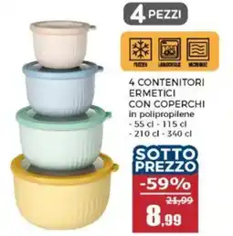 Happy Casa 4 contenitori ermetici con coperchi in polipropilene offerta