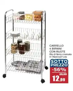 Happy Casa Carrello 4 ripiani con ruote offerta