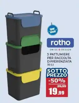 Happy Casa Rotho 3 pattumiere per raccolta differenziata offerta