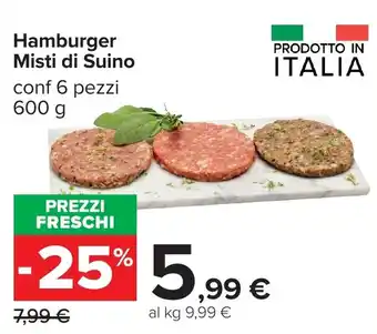 Carrefour Hamburger Misti di Suino offerta