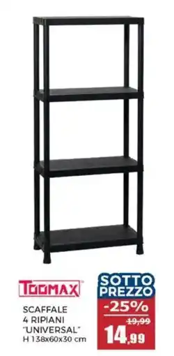 Happy Casa Toomax scaffale 4 ripiani "universal" offerta