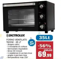 Happy Casa Dictrolux forno ventilato 1500w offerta