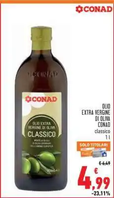 Conad OLIO EXTRA VERGINE DI OLIVA CONAD classico 1 l offerta