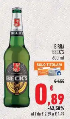 Conad Birra Beck's offerta