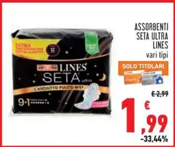 Conad Assorbenti Seta Ultra Lines offerta