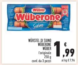 Conad WÜRSTEL DI SUINO WÜBERONE WÜBER offerta