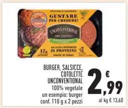Conad BURGER, SALSICCE, COTOLETTE UNCONVENTIONAL offerta