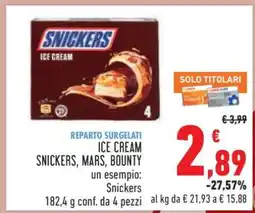 Conad ICE CREAM SNICKERS, MARS, BOUNTY offerta