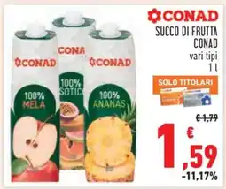 Conad SUCCO DI FRUTTA CONAD offerta
