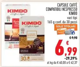 Conad CAPSULE CAFFÈ COMPATIBILI NESPRESSO KIMBO offerta