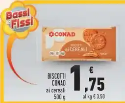 Conad BISCOTTI CONAD ai cereali 500 g offerta