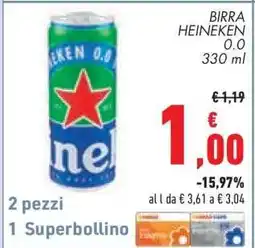 Conad Birra Heineken 0.0 offerta