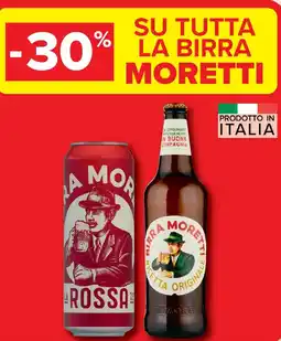 Carrefour Market Su tutta la birra MORETTI offerta