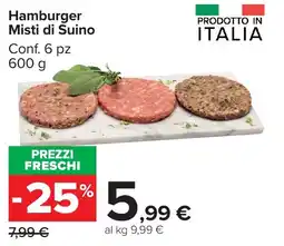 Carrefour Market Hamburger Misti di Suino offerta