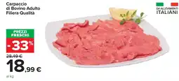 Carrefour Market Carpaccio di Bovino Adulto Filiera Qualità offerta