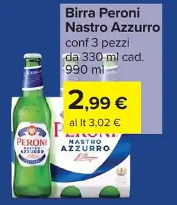 Carrefour Birra Peroni Nastro Azzurro offerta
