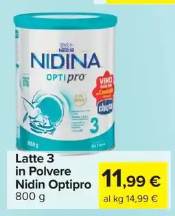 Carrefour Latte 3 in Polvere Nidin Optipro offerta