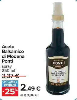 Carrefour Aceto Balsamico di Modena Ponti spray offerta