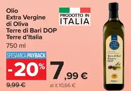 Carrefour Market Olio Extra Vergine di Oliva Terre di Bari DOP Terre d'Italia offerta