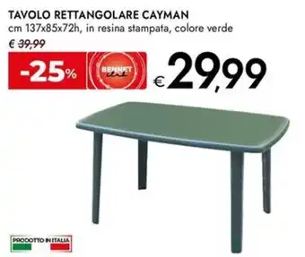 Tavolo rettangolare cayman