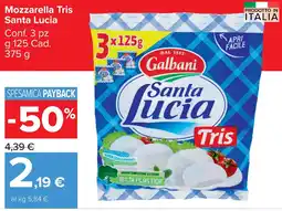 Carrefour Market Mozzarella Tris Santa Lucia offerta