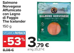 Carrefour Market Salmone Norvegese Affumicato con Legno di Faggio The Icelander offerta