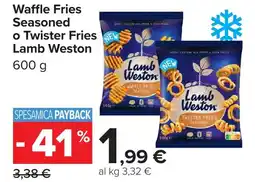 Carrefour Market Waffle Fries Seasoned o Twister Fries Lamb Weston offerta