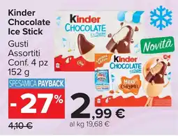 Carrefour Market Kinder Chocolate Ice Stick offerta