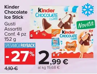 Carrefour Market Kinder Chocolate Ice Stick offerta
