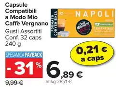 Carrefour Market Capsule Compatibili a Modo Mio Caffè Vergnano offerta