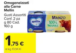 Carrefour Market Omogeneizzati alla Carne Mellin offerta