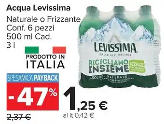 Carrefour Market Acqua Levissima offerta
