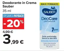 Carrefour Market Deodorante in Crema Sauber offerta