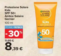 Carrefour Market Protezione Solare Kids SPF 50+ Ambre Solaire Garnier offerta