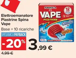 Carrefour Market Elettroemanatore Piastrine Spina Vape offerta