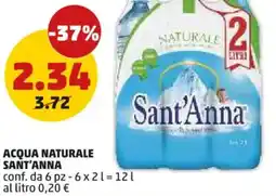 PENNY Acqua naturale SANT'ANNA offerta