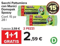 Carrefour Market Sacchi Pattumiera con Manici Domopak Spazzy offerta
