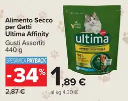 Carrefour Market Alimento Secco per Gatti Ultima Affinity offerta