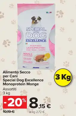 Carrefour Market Alimento Secco per Cani Special Dog Excellence Monoprotein Monge offerta