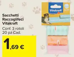 Carrefour Market Sacchetti Raccoglifeci Vitakraft offerta