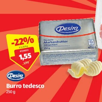 ALDI Desira Burro Tedesco 250 g offerta