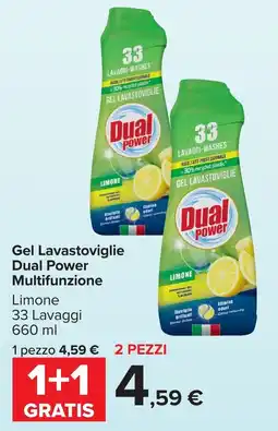 Carrefour Market Gel Lavastoviglie Dual Power Multifunzione offerta