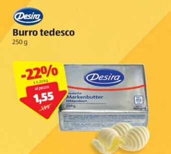 ALDI Desira Burro Tedesco 250 g offerta