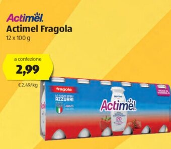 ALDI Actimel Fragola 12 x 100 g offerta
