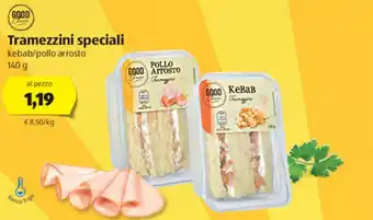 ALDI Tramezzini Speciali Kebab/Pollo Arrosto 140 g offerta