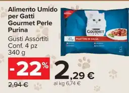 Carrefour ALIMENTO UMIDO PER GATTI GOURMET PERLE PURINA offerta
