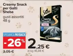 Carrefour Sheba Creamy Snack per Gatti offerta